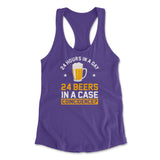 24 Hours In A Day, 24 Beers In A Case. Coincidence Womens Racerback Tank in Purple Rush color