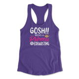 Gosh!! Being A Pricess Is Exhausting Womens Racerback Tank in Purple Rush color