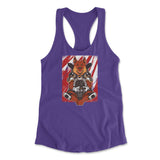 German Shepard Gamer Dog Womens Racerback Tank in Purple Rush color