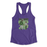 Call Of Daddy Womens Racerback Tank in Purple Rush color
