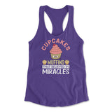 Cupcakes Are Muffins That Believed In Miracles Womens Racerback Tank in Purple Rush color