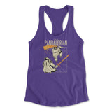 The Pandalorian Womens Racerback Tank in Purple Rush color