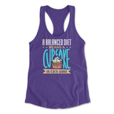 A Balanced Diet Means, A Cake In Each Hand Womens Racerback Tank in Purple Rush color