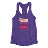 Swipe Right For Wine Mode Womens Racerback Tank in Purple Rush color