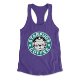 Starpugs Coffee Womens Racerback Tank in Purple Rush color