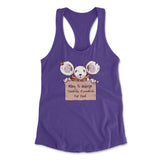Willing To Undergo Scientific Research For Food Womens Racerback Tank in Purple Rush color