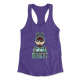 Robocat Womens Racerback Tank in Purple Rush color