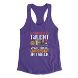 My Greatest Talent Is Watching 5 Years Of Tv In 1 Week Womens Racerback Tank in Purple Rush color