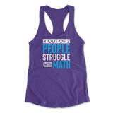 4 Out Of 3 People Struggle With Math Womens Racerback Tank in Purple Rush color