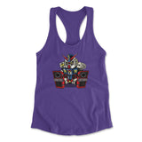 Sleepy Robot Womens Racerback Tank in Purple Rush color