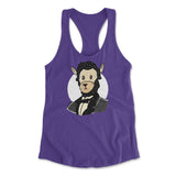 Lincoln Llama Womens Racerback Tank in Purple Rush color
