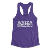 Wazda Deelwifkramer Womens Racerback Tank in Purple Rush color