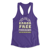 How Many Ways To Write Error Free Programs Womens Racerback Tank in Purple Rush color