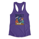 Deadly Games Womens Racerback Tank in Purple Rush color