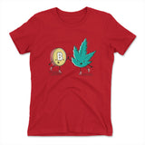 420 Bitcoin Womens T-Shirt in Red color