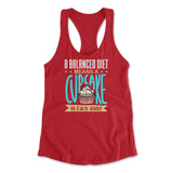 A Balanced Diet Means, A Cake In Each Hand Womens Racerback Tank in Red color