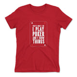 Play Poker Womens T-Shirt in Red color