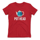 Pot Head Womens T-Shirt in Red color