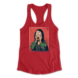 Scream Painting Monalisa Womens Racerback Tank in Red color