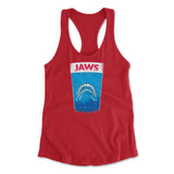 Jaws Teeth Womens Racerback Tank in Red color