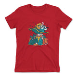 Raccoon Flying Aladdin Womens T-Shirt in Red color