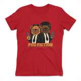 Pug Fiction Womens T-Shirt in Red color
