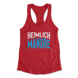 Heimlich Manure Womens Racerback Tank in Red color