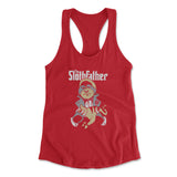 The Slothfather Womens Racerback Tank in Red color