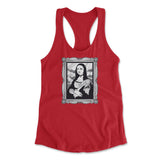Gothic Monalisa Womens Racerback Tank in Red color