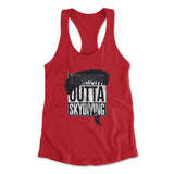 Straight Outta Skydiving Womens Racerback Tank in Red color