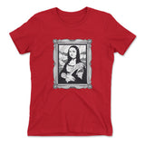 Gothic Monalisa Womens T-Shirt in Red color