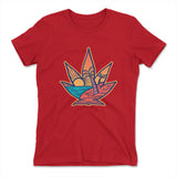 Cannabis Leaf Beach Womens T-Shirt in Red color