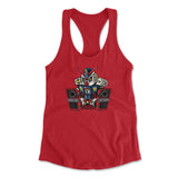 Sleepy Robot Womens Racerback Tank in Red color