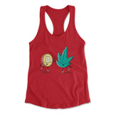 420 Bitcoin Womens Racerback Tank in Red color