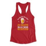 24 Hours In A Day, 24 Beers In A Case. Coincidence Womens Racerback Tank in Red color