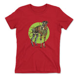 Cyber Greyhound Dog Womens T-Shirt in Red color