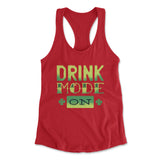 Drink Mode On Womens Racerback Tank in Red color