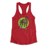 Cyber Greyhound Dog Womens Racerback Tank in Red color