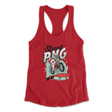 Stunt Pug Womens Racerback Tank in Red color