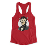 Lincoln Llama Womens Racerback Tank in Red color