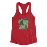 Call Of Daddy Womens Racerback Tank in Red color