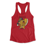 Justin Beaver Womens Racerback Tank in Red color
