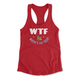 WTF - Where's The Food Womens Racerback Tank in Red color