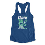Cat Wars - May The Force Be With Meow Womens Racerback Tank in Royal color