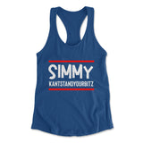 Simmy Kantstandyourbitz Womens Racerback Tank in Royal color