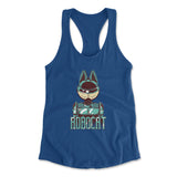 Robocat Womens Racerback Tank in Royal color
