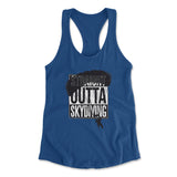 Straight Outta Skydiving Womens Racerback Tank in Royal color