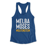 Melba Moses Wolfenstein Womens Racerback Tank in Royal color