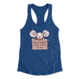 Willing To Undergo Scientific Research For Food Womens Racerback Tank in Royal color