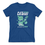 Cat Wars - May The Force Be With Meow Womens T-Shirt in Royal color